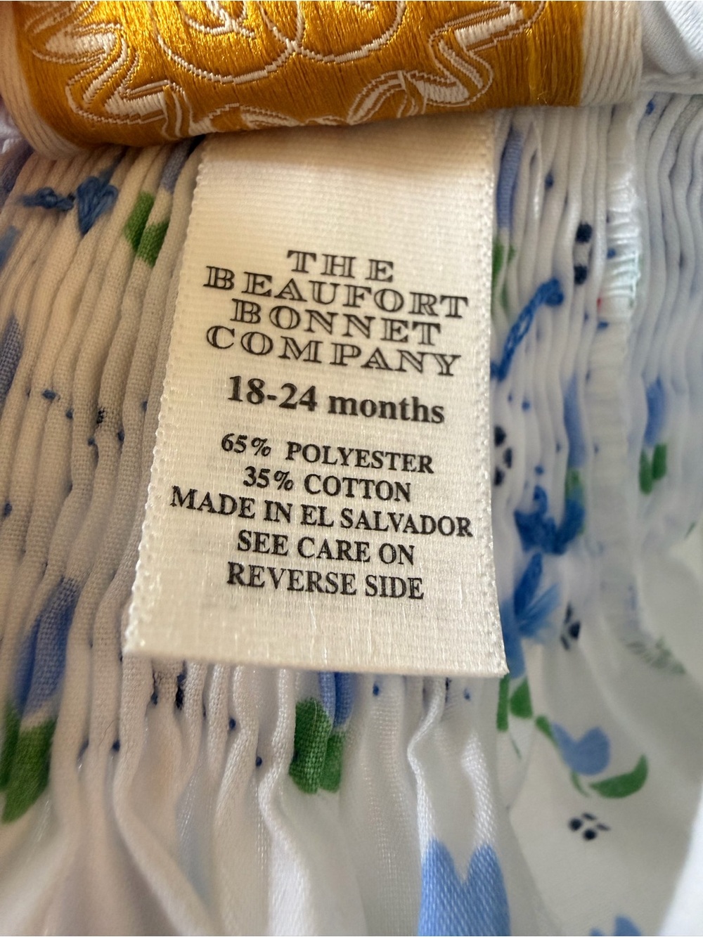 The Beaufort Bonnet Company White Top with Blue & Green Floral Print - Picture 2 of 3